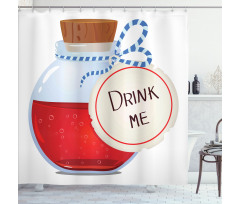 Drink Me Potion in Bottle Shower Curtain