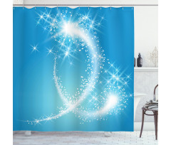 Swirling Stars with Tail Art Shower Curtain