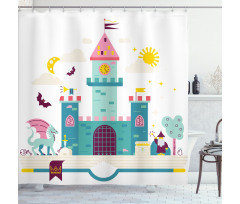 Children Theme Magic Kingdom Shower Curtain