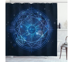 Alchemy Magic Circle Sun Face Shower Curtain