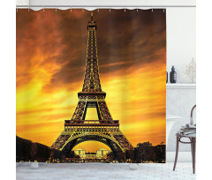 Paris Love Sunrise Shower Curtain