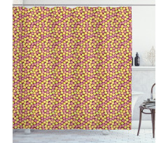 Abstract Roses and Dots Art Shower Curtain