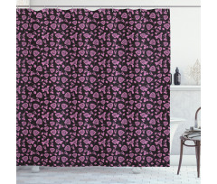 Rose Romance on Dark Backdrop Shower Curtain