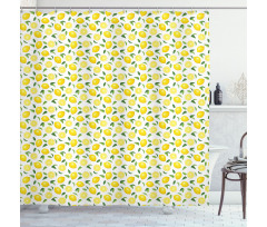 Fruit Art Lemons and Leaves Shower Curtain