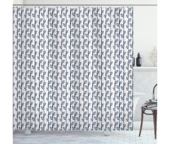 Abstract Leaf Lines Shower Curtain