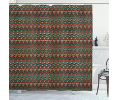 Triangles Zigzags Shower Curtain