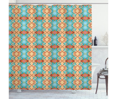 Colorful Tie Dye Geometric Shower Curtain