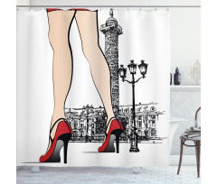 Woman Legs Paris Vendome Shower Curtain