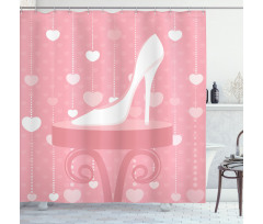 Classy Female Shoe Heart Shower Curtain