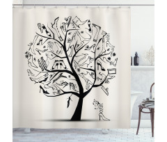 Tree of Shoes Fashion Shower Curtain