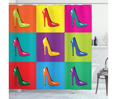 Colorful Shoes Pop Art Shower Curtain