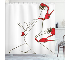 Fashion Lettering Legs Shower Curtain