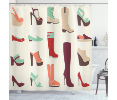 Flat and High Heel Shoes Shower Curtain