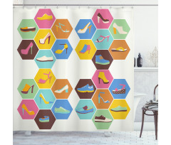 Shoe in Hexagons Shower Curtain