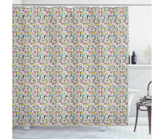 Chaotic Composition Objects Shower Curtain