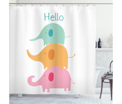 Stacked Animals Hello Shower Curtain