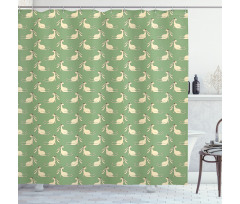 Childish Theme Hare Long Ear Shower Curtain