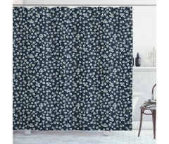 Forget-Me-Not Flower Style Shower Curtain