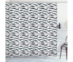 Whales Aquatic Species Marine Shower Curtain