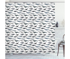 Type of Fish Grey Fin Killer Shower Curtain