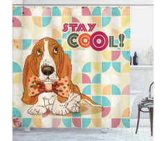 Basset Hound Dog with Bow Shower Curtain