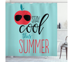 Apple with Sunglasses Shower Curtain