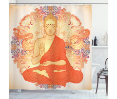 Oriental Calmness Figure Shower Curtain