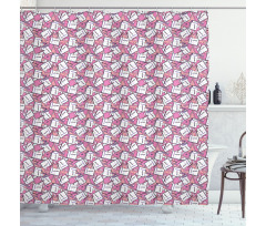 Girly Notebook Pen Marker Shower Curtain