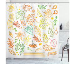 Autumn Sun Simplistic Notes Shower Curtain