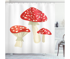 Simple Cartoon Toadstool Shower Curtain