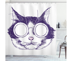 Funny Cool Pet Sunglasses Shower Curtain