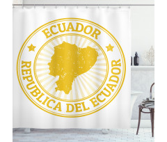 Retro Republica Del Ecuador Shower Curtain