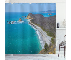 Los Frailes Beach Panoramic Shower Curtain