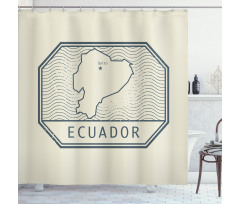 Retro Design Country Map Shower Curtain