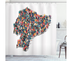 Map Created with People Shower Curtain