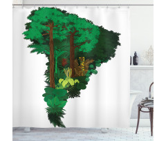 Botanic Continent Map Shower Curtain