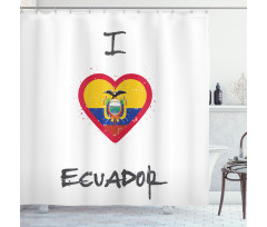 I Love Ecuador Heart Flag Shower Curtain