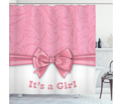 Its a Girl and Ribbon Shower Curtain