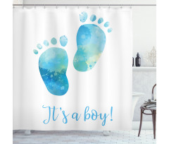 Baby Boy Footprints Shower Curtain