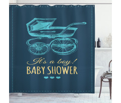 Vintage Boy Stroller Shower Curtain