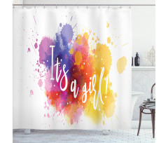 Paint Drops Baby Girl Shower Curtain