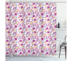 Watercolor Peonies Art Shower Curtain