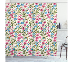Blooming Flowers Bouquet Shower Curtain