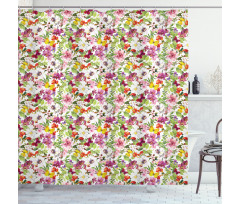French Vintage Flowers Shower Curtain