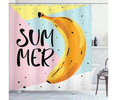 Banana on Pastel Geometric Shower Curtain