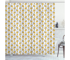 Alcoholic Drink in Mug Pattern Shower Curtain