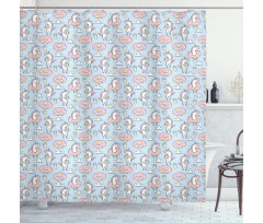 Horse Donuts Coffee Shower Curtain