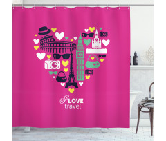 Traveling European Landmarks Shower Curtain