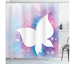 White Floral Shower Curtain