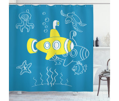 Kids Cartoon Underwater Shower Curtain